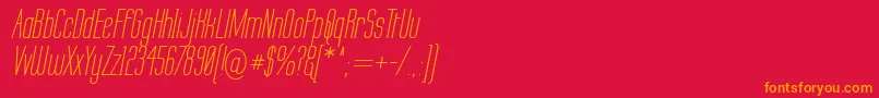 LabtopItalic Font – Orange Fonts on Red Background