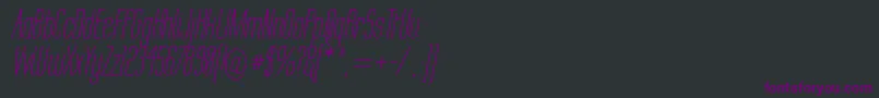 Czcionka LabtopItalic – fioletowe czcionki na czarnym tle