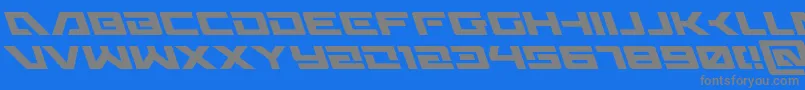 Wildcard31left-fontti – harmaat kirjasimet sinisellä taustalla