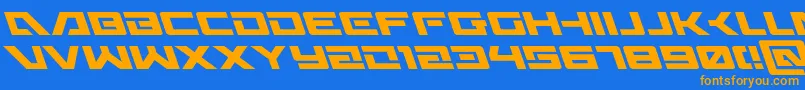 Wildcard31left Font – Orange Fonts on Blue Background
