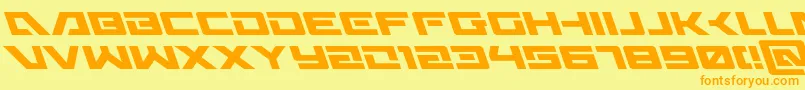 フォントWildcard31left – オレンジの文字が黄色の背景にあります。