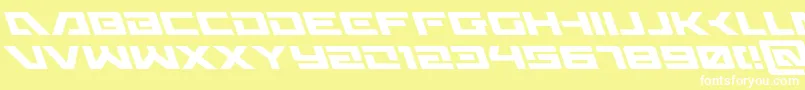 Wildcard31left-fontti – valkoiset fontit keltaisella taustalla