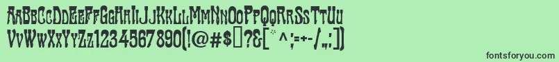Шрифт TraktirModern – чёрные шрифты на зелёном фоне