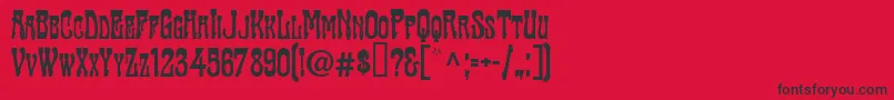 フォントTraktirModern – 赤い背景に黒い文字