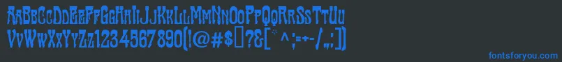 Шрифт TraktirModern – синие шрифты на чёрном фоне