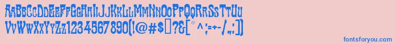 TraktirModern-fontti – siniset fontit vaaleanpunaisella taustalla