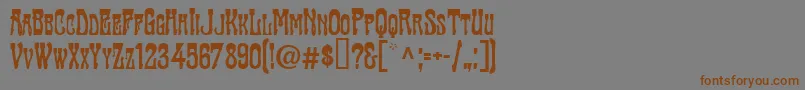 TraktirModern Font – Brown Fonts on Gray Background
