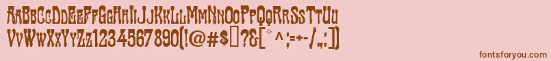 TraktirModern-Schriftart – Braune Schriften auf rosa Hintergrund