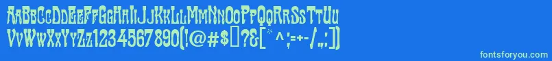 Шрифт TraktirModern – зелёные шрифты на синем фоне