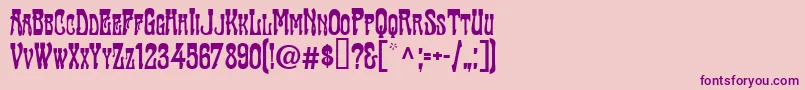 TraktirModern-fontti – violetit fontit vaaleanpunaisella taustalla