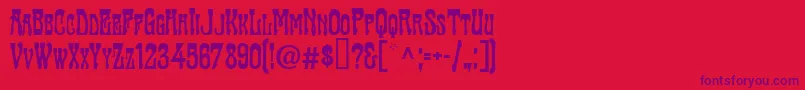 TraktirModern-Schriftart – Violette Schriften auf rotem Hintergrund