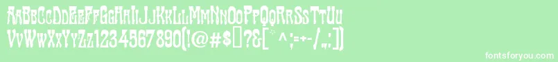 TraktirModern-fontti – valkoiset fontit vihreällä taustalla