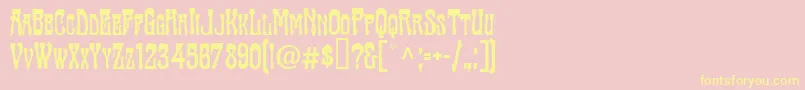 TraktirModern-fontti – keltaiset fontit vaaleanpunaisella taustalla