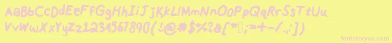 Rainbowslollipops Font – Pink Fonts on Yellow Background