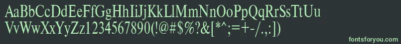 フォントTimeset75n – 黒い背景に緑の文字