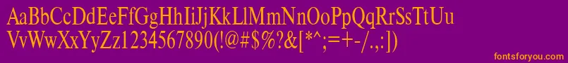 Timeset75n Font – Orange Fonts on Purple Background