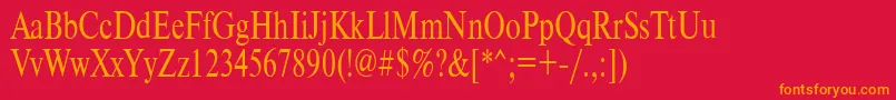 Timeset75n Font – Orange Fonts on Red Background