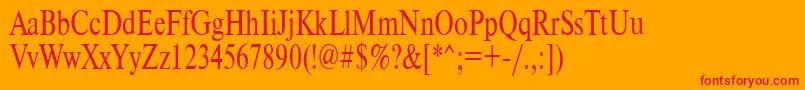 フォントTimeset75n – オレンジの背景に赤い文字