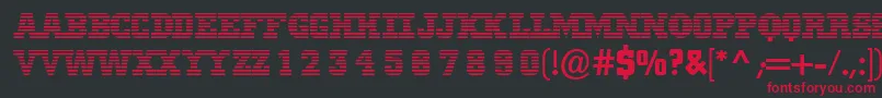 フォントMib – 黒い背景に赤い文字