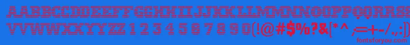 フォントMib – 赤い文字の青い背景