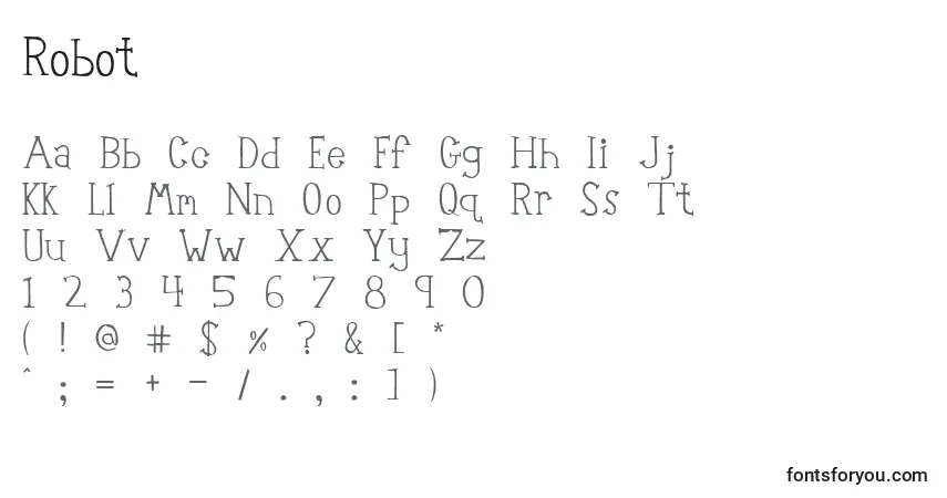 Schriftart Robot – Alphabet, Zahlen, spezielle Symbole