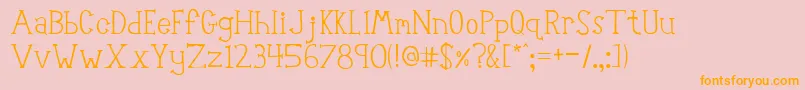 Robot Font – Orange Fonts on Pink Background