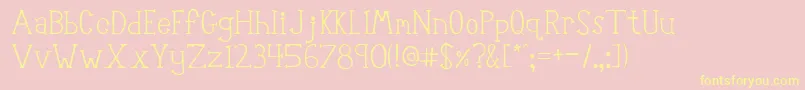Robot Font – Yellow Fonts on Pink Background