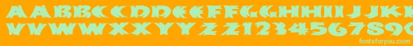 Haystackmf Font – Green Fonts on Orange Background