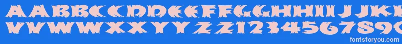 Haystackmf Font – Pink Fonts on Blue Background