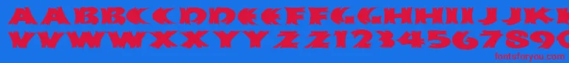 Haystackmf Font – Red Fonts on Blue Background