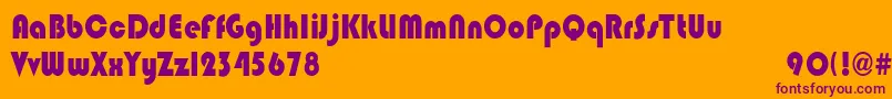 BlippocndHeavy-Schriftart – Violette Schriften auf orangefarbenem Hintergrund