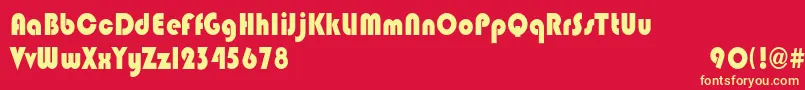 BlippocndHeavy-Schriftart – Gelbe Schriften auf rotem Hintergrund
