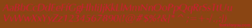 VeraHumana95Italic Font – Red Fonts on Brown Background