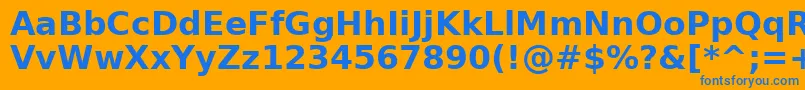 DejavuSansBold-Schriftart – Blaue Schriften auf orangefarbenem Hintergrund