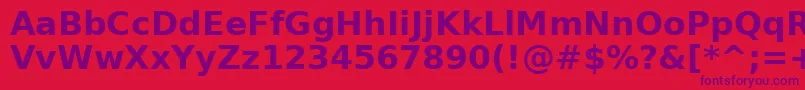 Czcionka DejavuSansBold – fioletowe czcionki na czerwonym tle