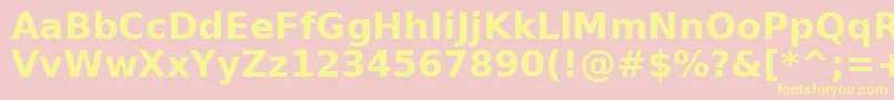 DejavuSansBold-Schriftart – Gelbe Schriften auf rosa Hintergrund