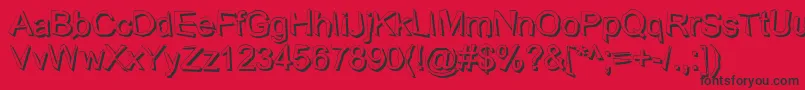 WobblyShadow-Schriftart – Schwarze Schriften auf rotem Hintergrund