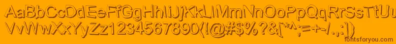 WobblyShadow-Schriftart – Braune Schriften auf orangefarbenem Hintergrund