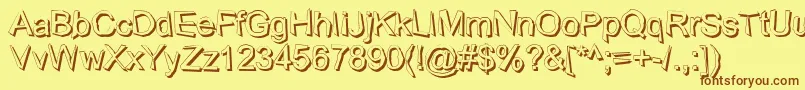 WobblyShadow Font – Brown Fonts on Yellow Background