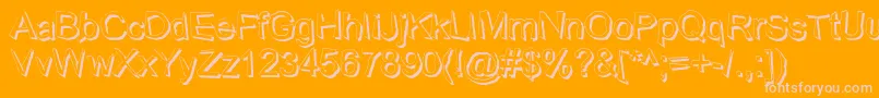 WobblyShadow Font – Pink Fonts on Orange Background