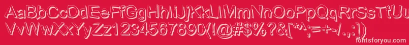 WobblyShadow Font – Pink Fonts on Red Background