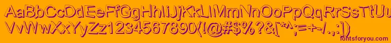 WobblyShadow-Schriftart – Violette Schriften auf orangefarbenem Hintergrund