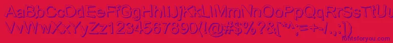 WobblyShadow Font – Purple Fonts on Red Background