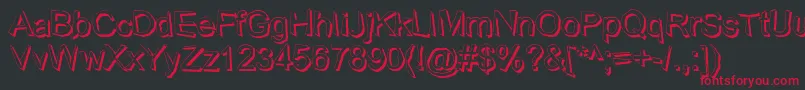 WobblyShadow-Schriftart – Rote Schriften auf schwarzem Hintergrund