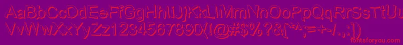 WobblyShadow Font – Red Fonts on Purple Background