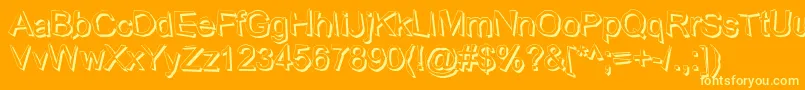 フォントWobblyShadow – オレンジの背景に黄色の文字