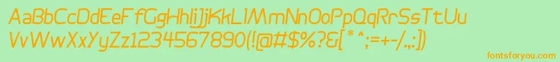 BogotanaLightItalic Font – Orange Fonts on Green Background