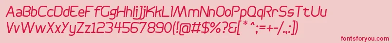 BogotanaLightItalic-Schriftart – Rote Schriften auf rosa Hintergrund
