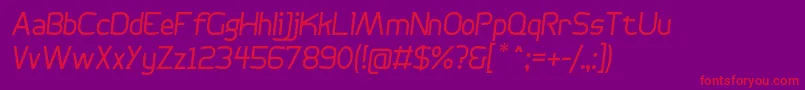 Police BogotanaLightItalic – polices rouges sur fond violet