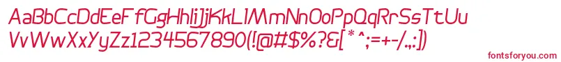 フォントBogotanaLightItalic – 赤い文字